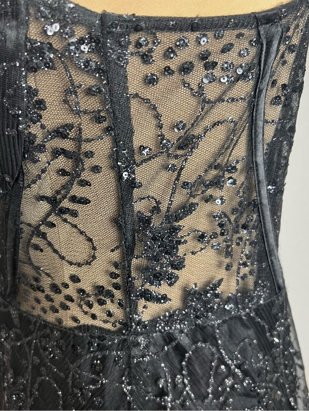 Windsor Black Lace Corset Dress Size 11 Cocktail Formal - Picture 13 of 17